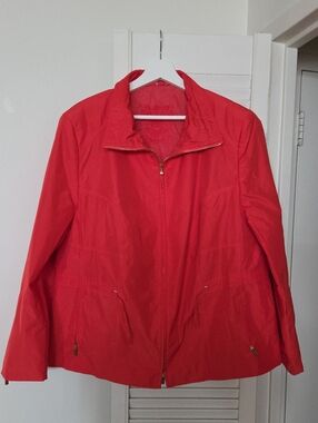 Basler Coral Red Lightweight Zip-Front Women's Jacket Size EUR 48 Fits US 16
